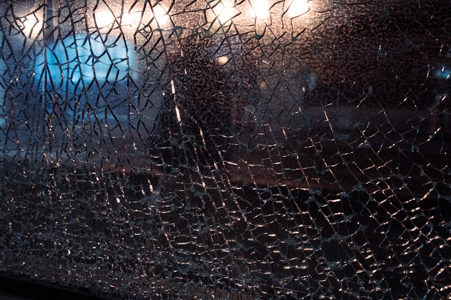 Photo cracked windshield