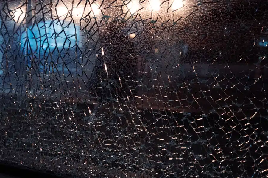 Photo cracked windshield