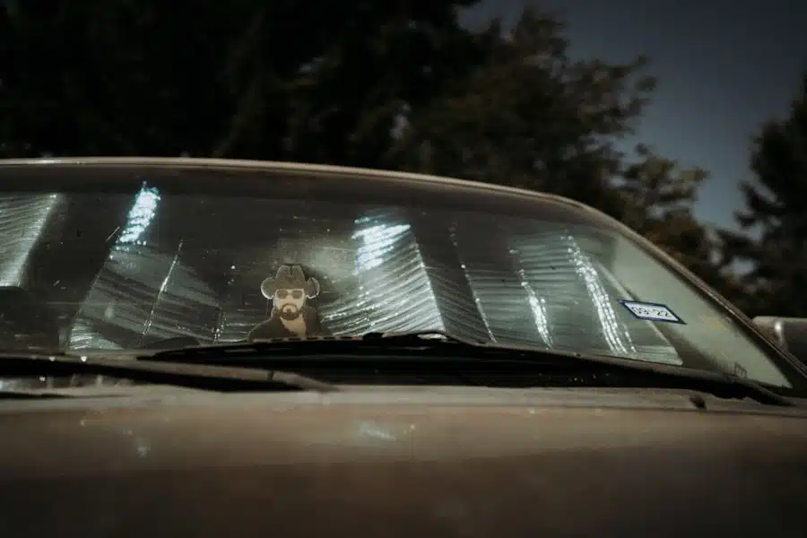 Photo cracked windshield